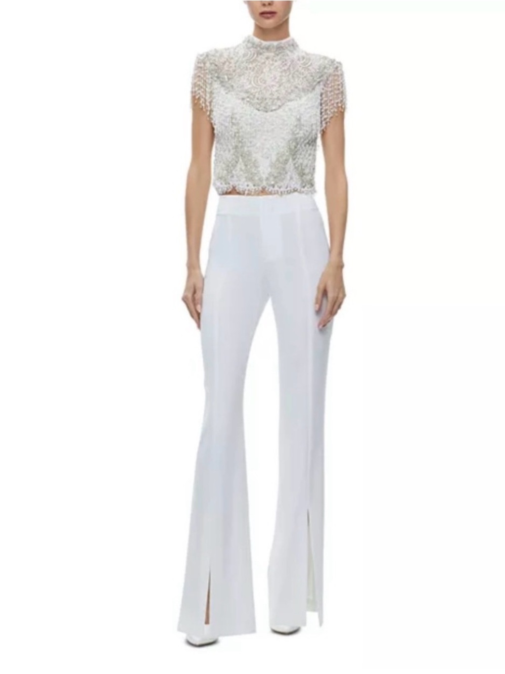 Alice + Olivia Tisa Low Rise Split Hem Bootcut Pants